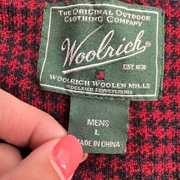 Woolrich Men’s Blue Quarter Zip Pullover Sweater Size L - Picture 4 of 5